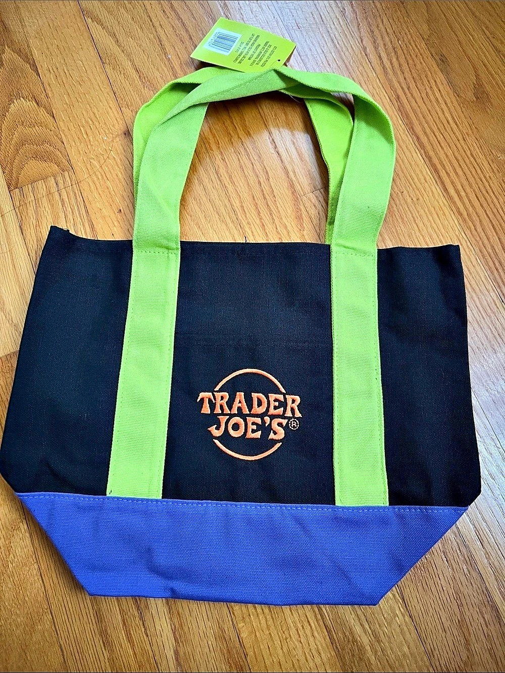 Trader Joe's Trick-or-Treat Mini Canvas Tote Bag Black & Green